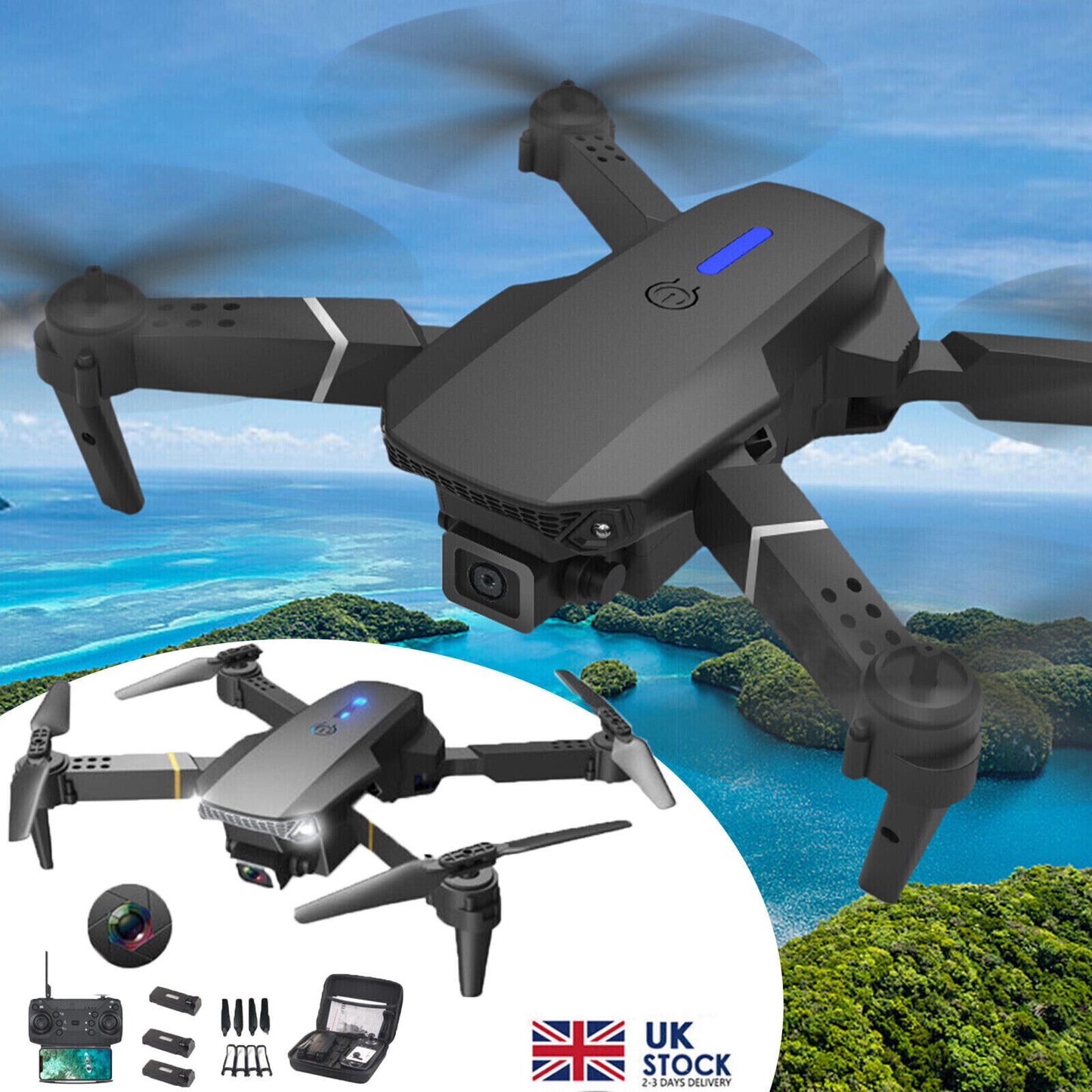 Drone X Pro HD Selfie Camera WIFI FPV  3 Batteries Foldable RC Quadcopter
