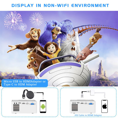 Mini Projector with WIFI 8500L Portable Wifi Projector for Outdoor Movie Projector Support 1080P
