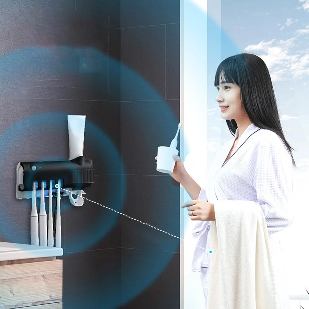 Professional Title: "Advanced UV Toothbrush Sanitizer with Solar Energy, Electric Toothbrush Holder, and Multifunctional Wall Mount - Essential Bathroom Accessory"