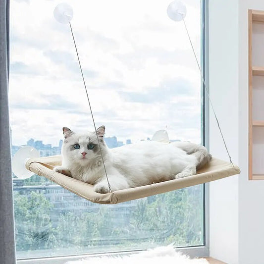 Foldable Cat Window Perch Bed Hammock Cat Window Wall Perch Hammock Seat with 4 Strong Suction Cups