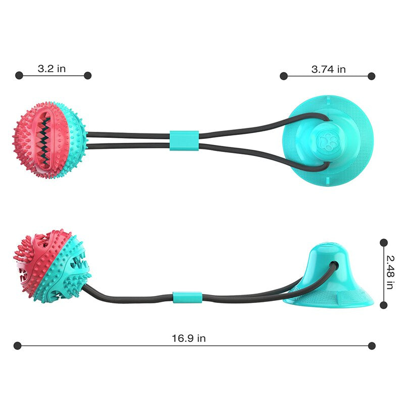 Large Dog Ball Toys Suction Cup Ropes Interactive Leaking Slow Feeder Chew Toy Toothing Clean Golden Retriever Big Pet Supplies