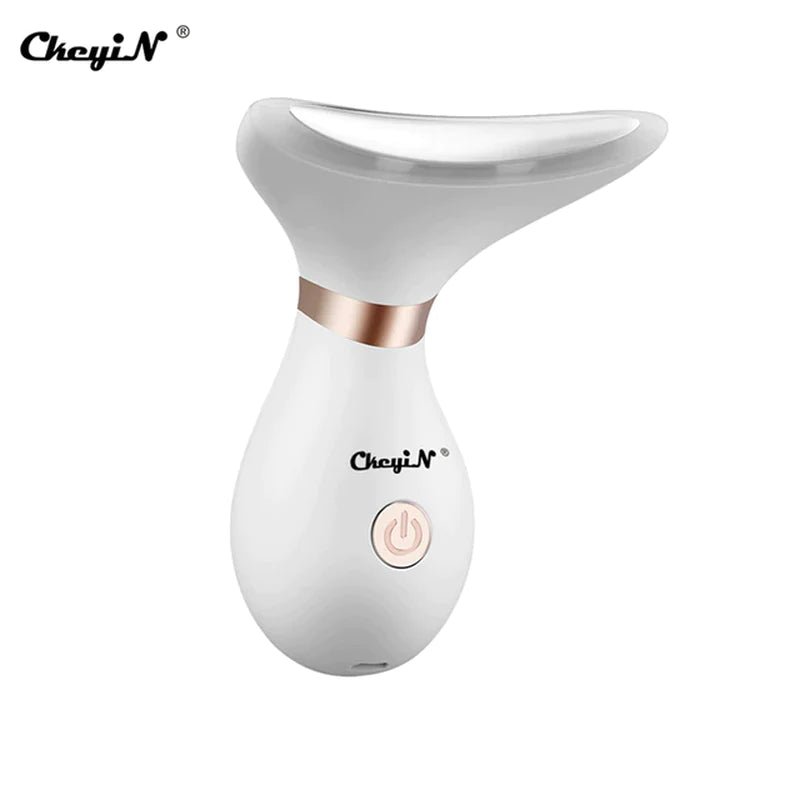 Ckeyin V Shaped Facial Lifting Device Red Light Therapy Face Slimming Tightening Machine EMS Neck Massager Remove Double Chin